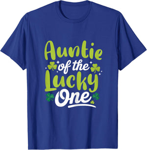 Auntie of The Lucky One First Birthday St Patrick's Day T-Shirt - T-Shirt | Royal