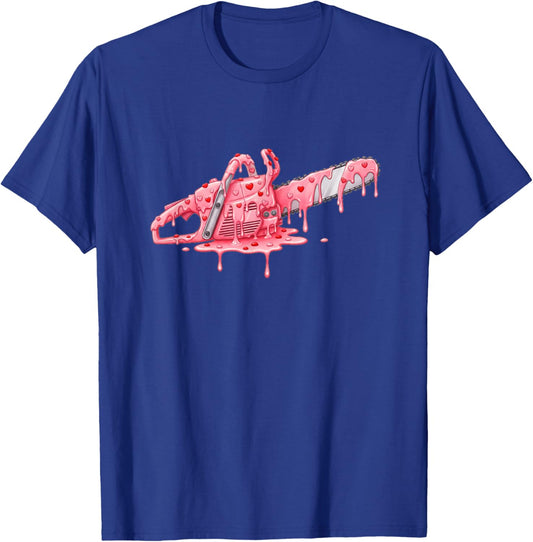 Chainsaw Arborist Valentines Day Ice Cream Drip Heart T-Shirt - T-Shirt | Royal