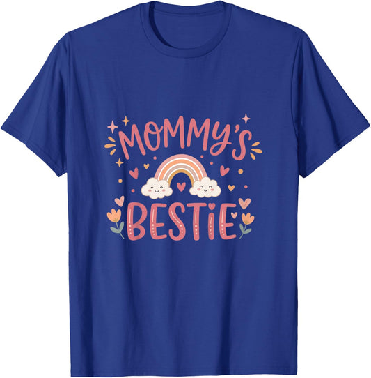 Kids Mothers Day Toddler Girls Shirt Mommys Bestie BFF Girls T-Shirt - T-Shirt | Royal