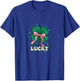 St Patricks Day Retro Coquette Bow Lucky Sparkle Shamrock T-Shirt - T-Shirt | Royal