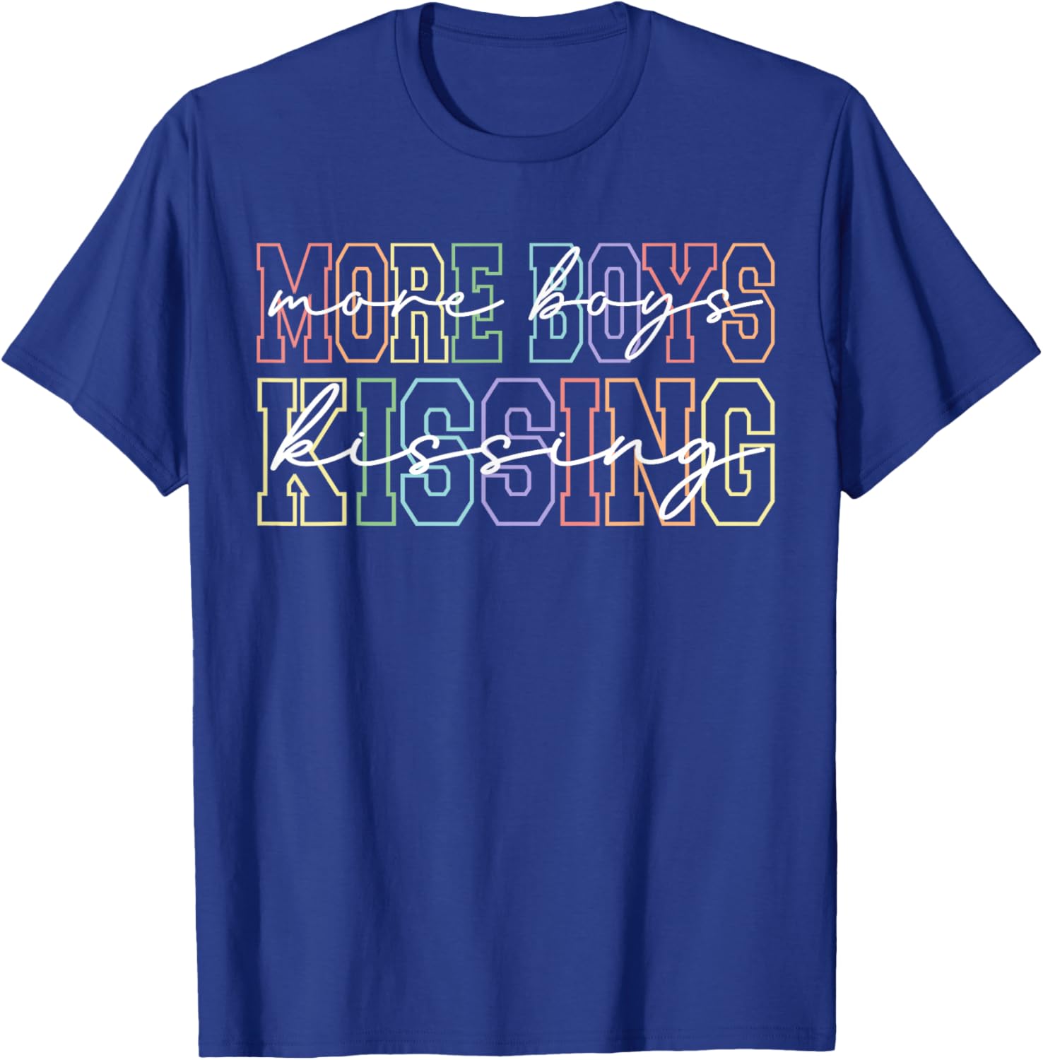 More Boys Kissing Gay Hockey Pride Love Statement T-Shirt - T-Shirt | Royal