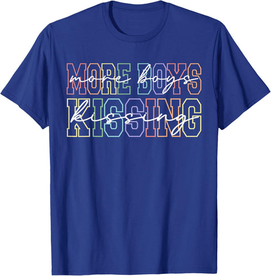 More Boys Kissing Gay Hockey Pride Love Statement T-Shirt - T-Shirt | Royal