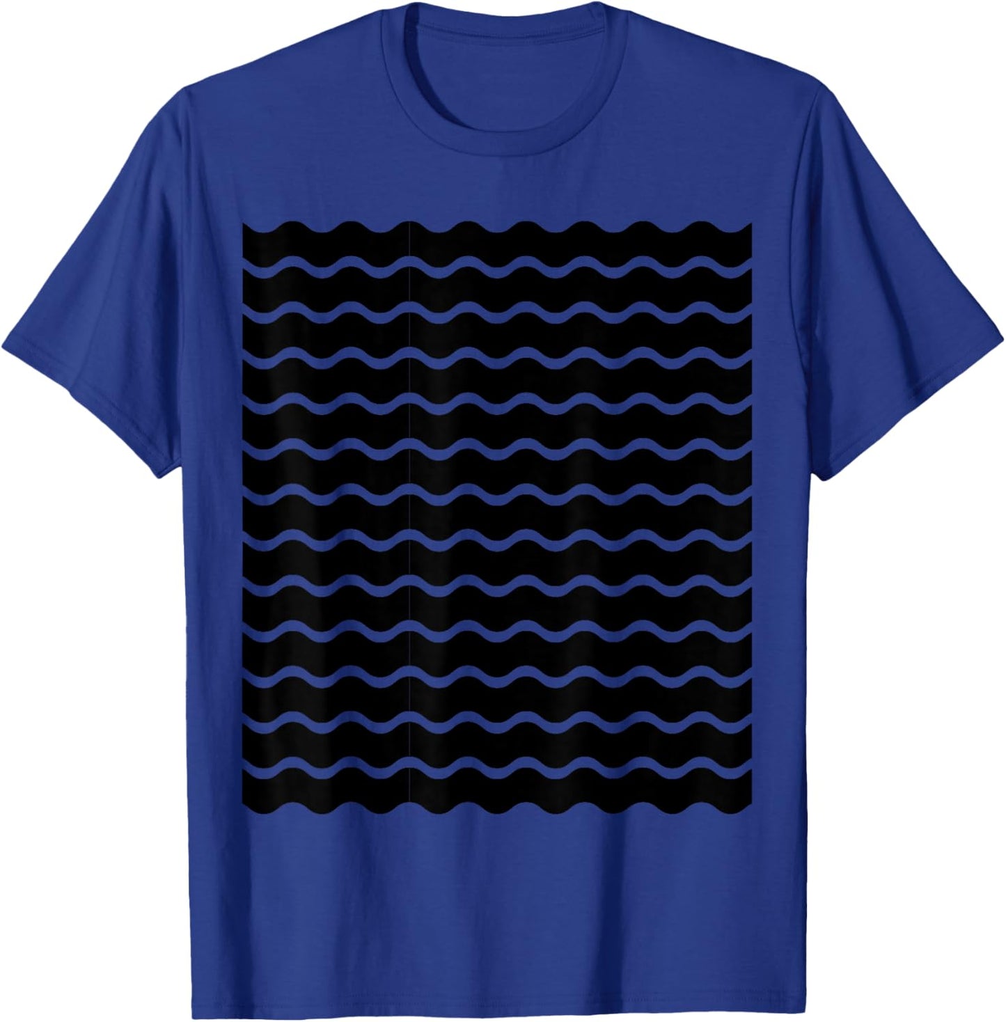 Minimalist Black and White Aesthetic Wavy Lines Pattern T-Shirt - T-Shirt | Royal
