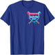 Baseball 6 Year Old Ice Cream Drip 6th Birthday Boy Number 6 T-Shirt - T-Shirt | Royal