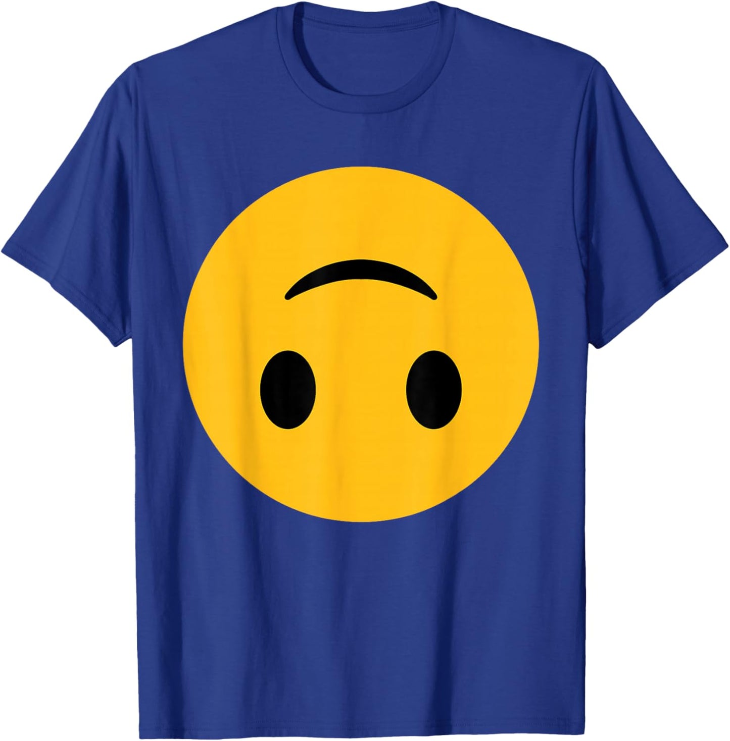 Funny Emoticon Smiling Upside Down Face Silly Sarcasm T-Shirt - T-Shirt | Royal