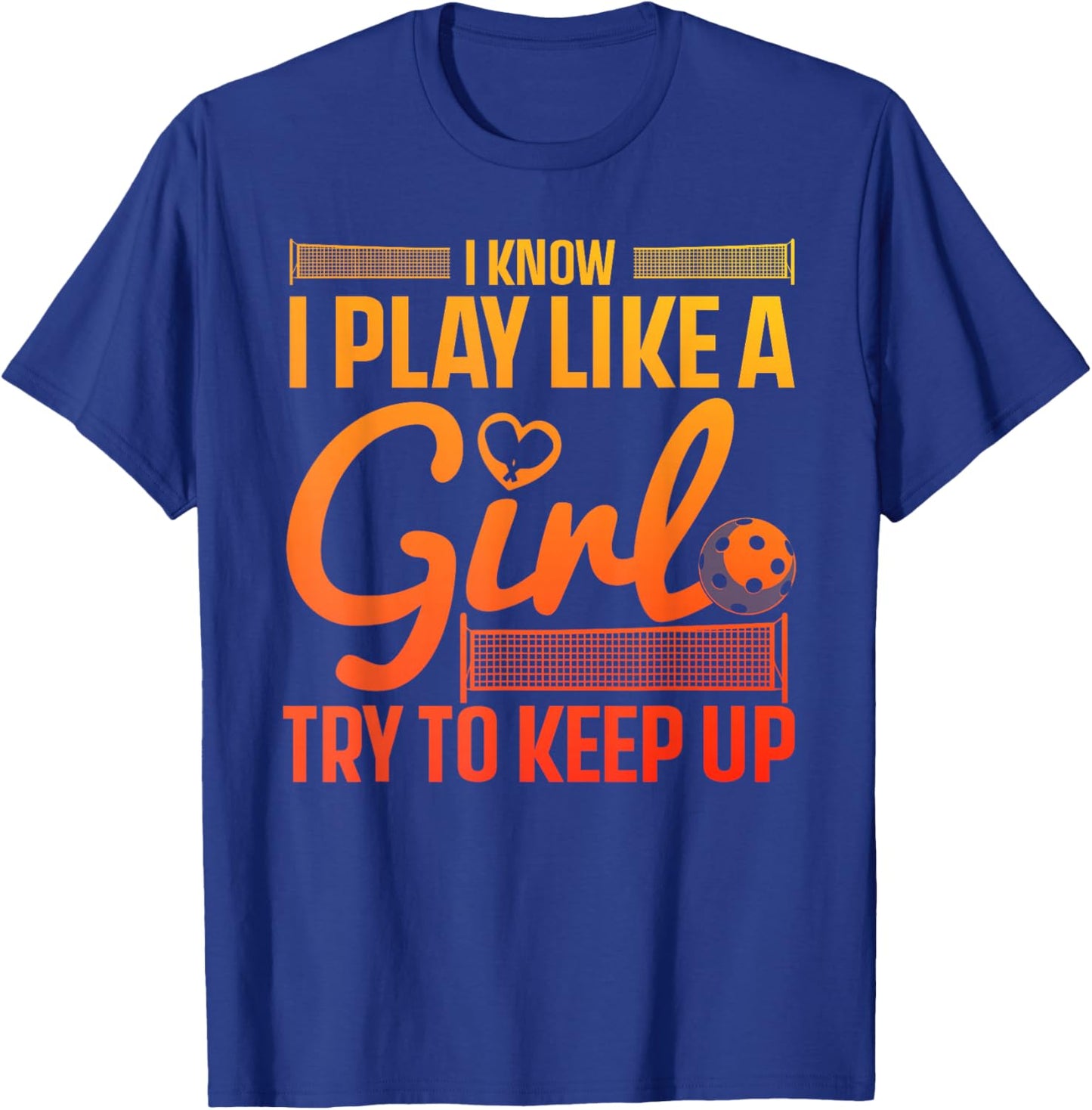 Unique Pickleball Design Girls Pickle Ball Player T-Shirt - T-Shirt | Royal