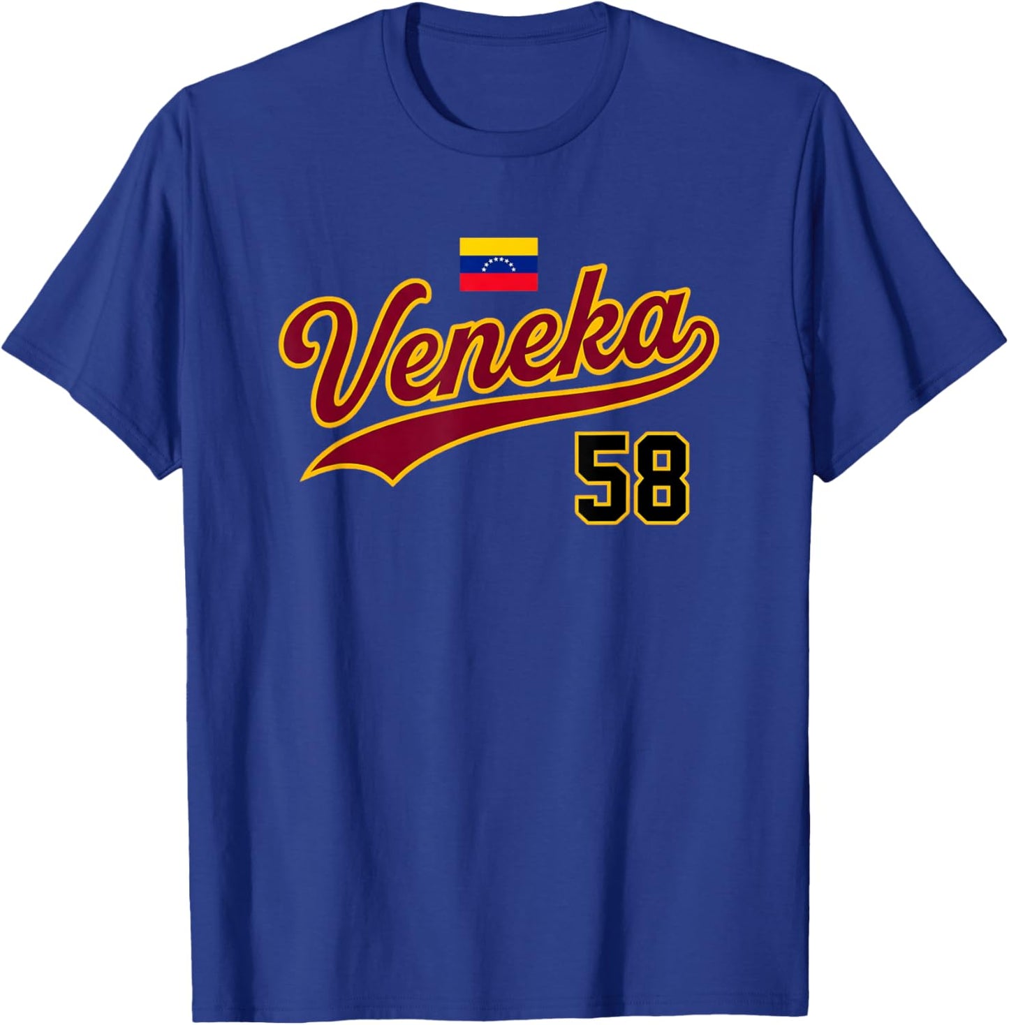 Venezuela Veneka 58 Flag Script Design T-Shirt - T-Shirt | Royal