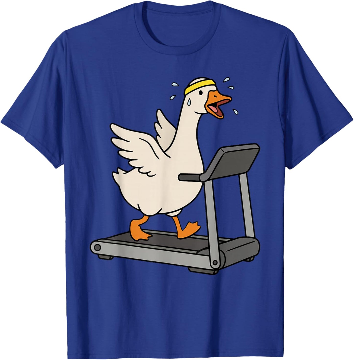 Funny Silly Goose Treadmill Workout Gym Cardio Fitness Humor T-Shirt - T-Shirt | Royal