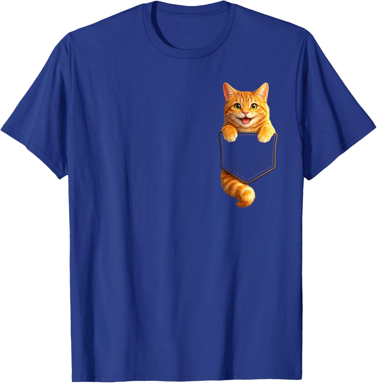 Cute Orange Pocket Kitty Funny Cat Lover Design T-Shirt - T-Shirt | Royal