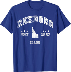 Retro Rexburg Idaho ID Souvenir Sport Athletic T-Shirt - T-Shirt | Royal
