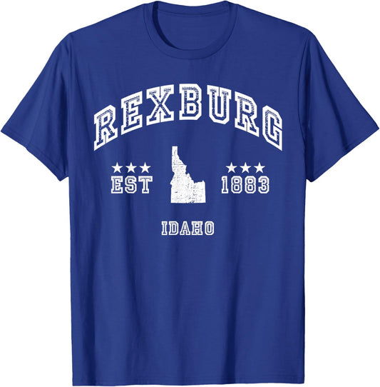 Retro Rexburg Idaho ID Souvenir Sport Athletic T-Shirt - T-Shirt | Royal