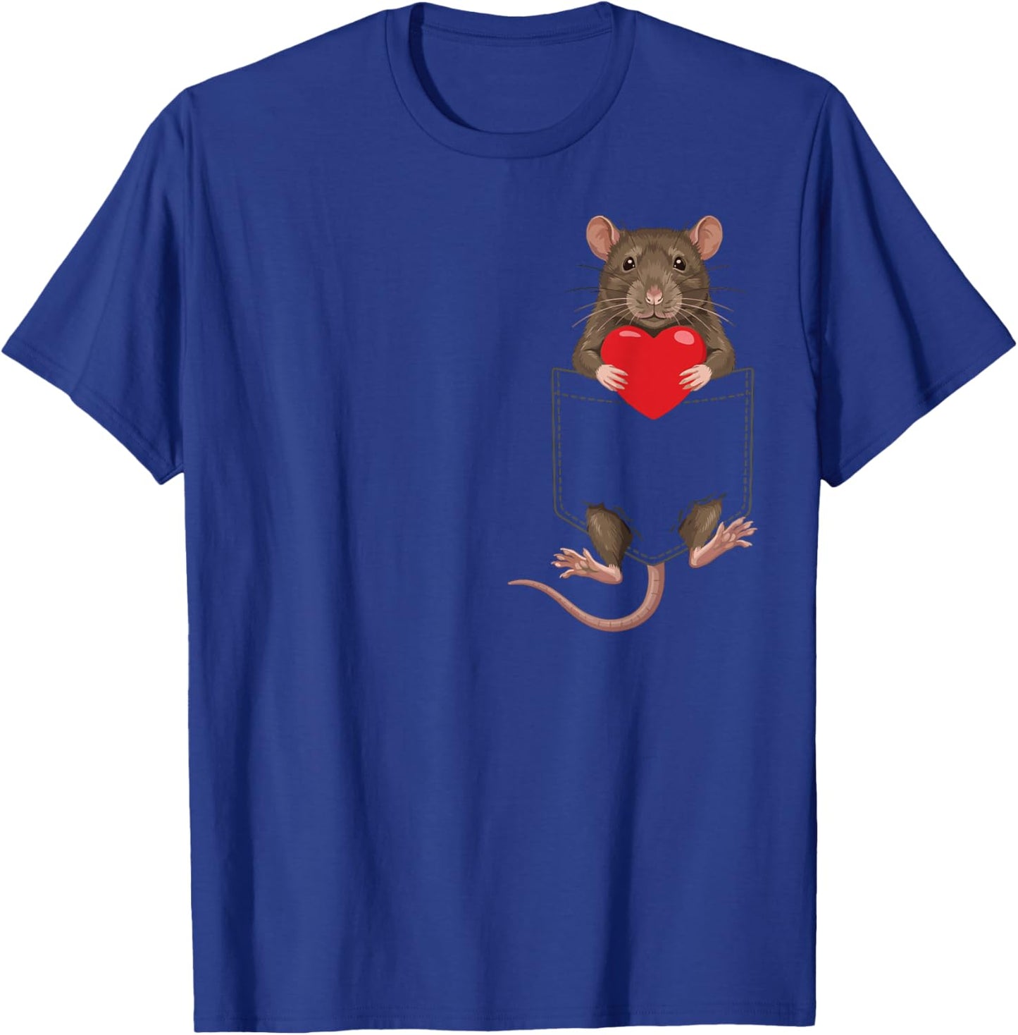 Cute Rat in Pocket Rat Lover Valentines T-Shirt - T-Shirt | Royal