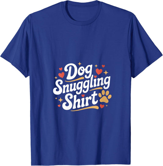 Dog Snuggling V-Neck T-Shirt - T-Shirt | Royal