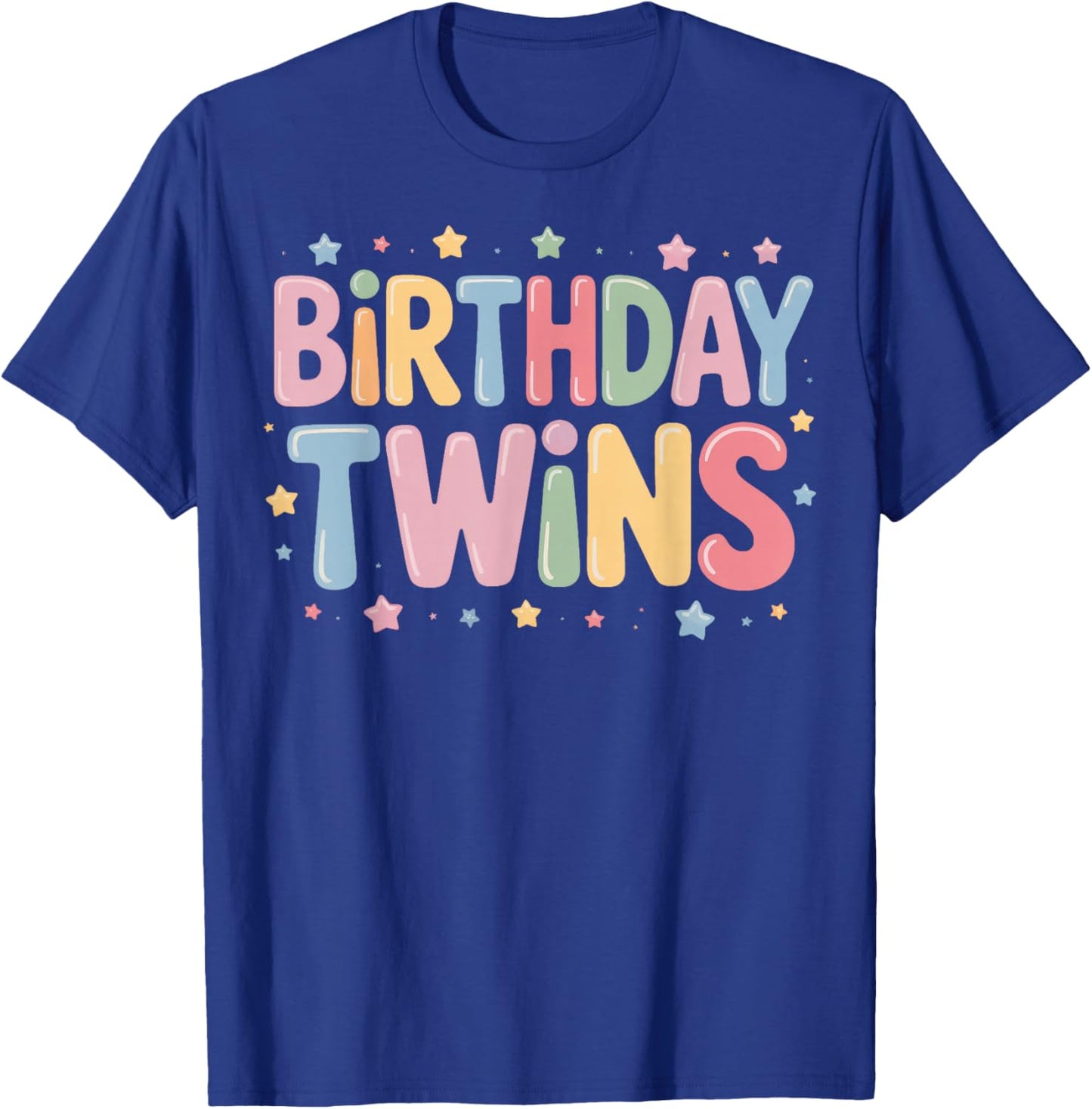 Birthday Twins Matching Look for Same Day Born Siblings T-Shirt - T-Shirt | Royal