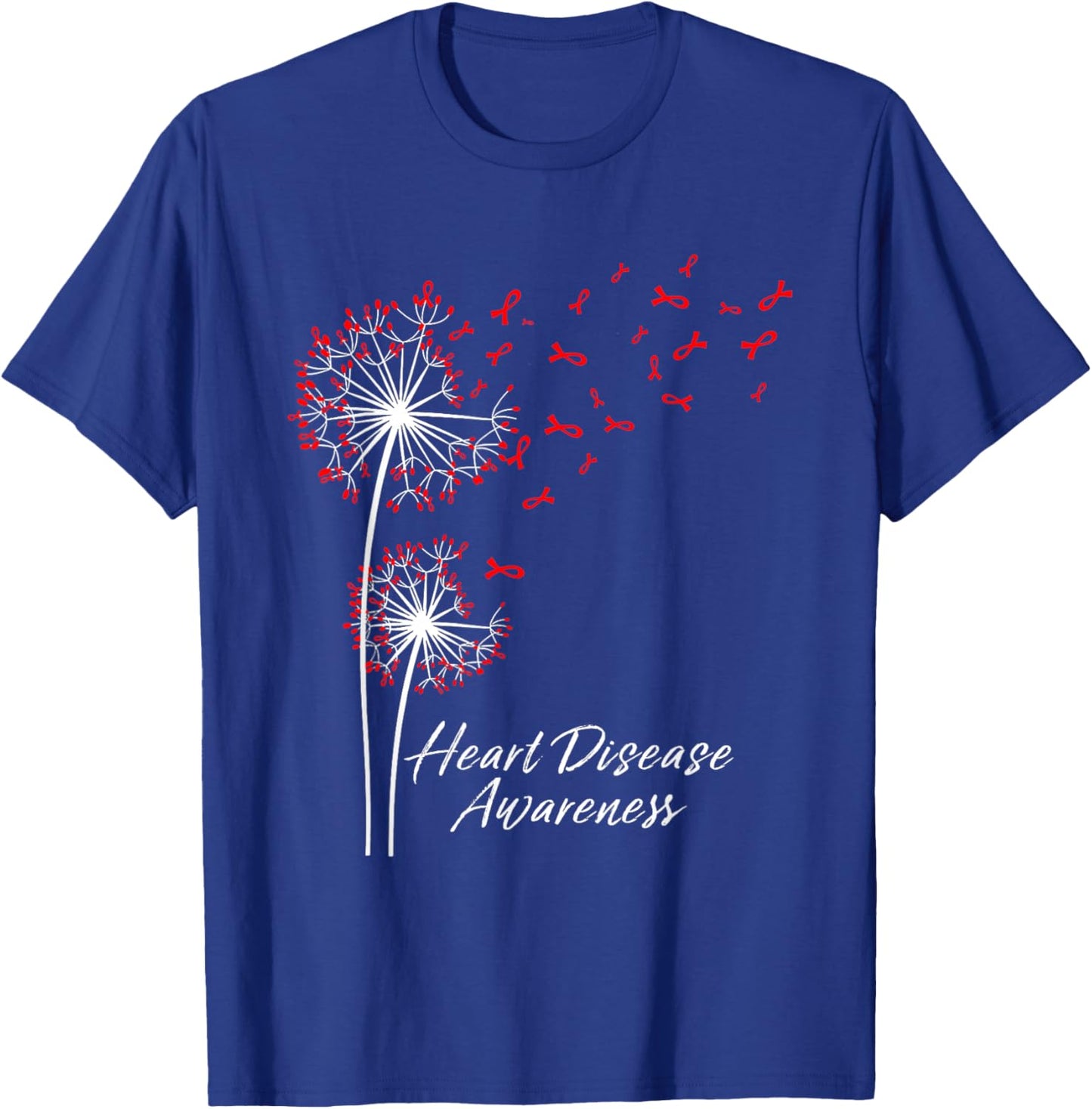 Dandelion Go Red Ribbon Heart Disease Awareness Month Women T-Shirt - T-Shirt | Royal