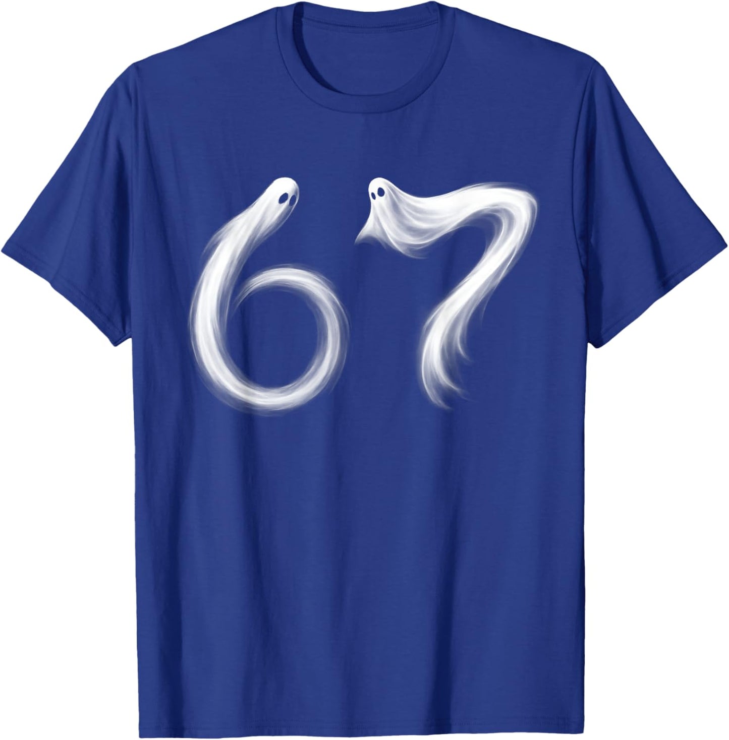 Funny Six Seven 6 7 Meme 67 Design Ghost Halloween Costume T-Shirt - T-Shirt | Royal