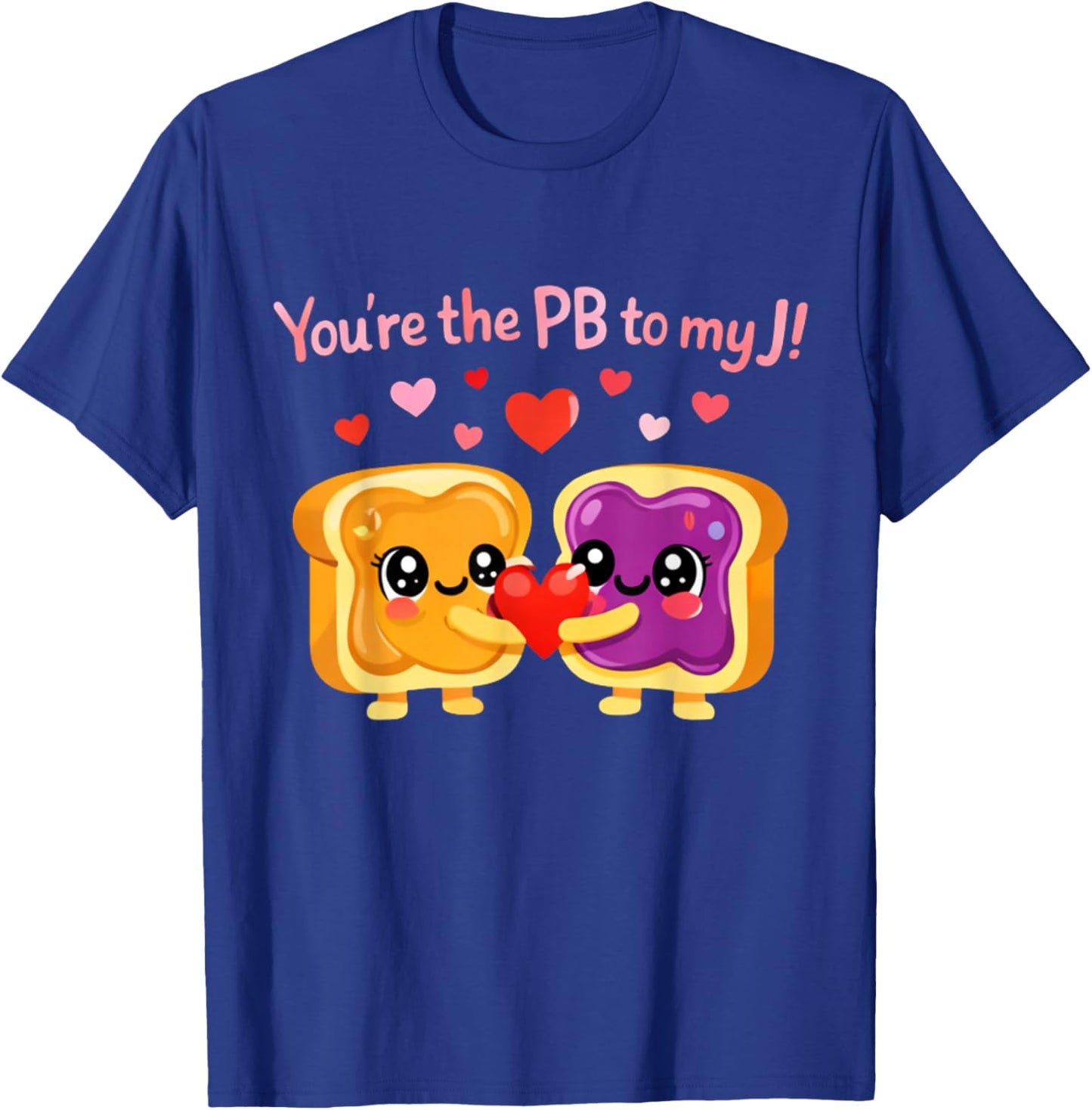 Funny Peanut Butter Jelly Couple Valentine Cute Food Love T-Shirt - T-Shirt | Royal