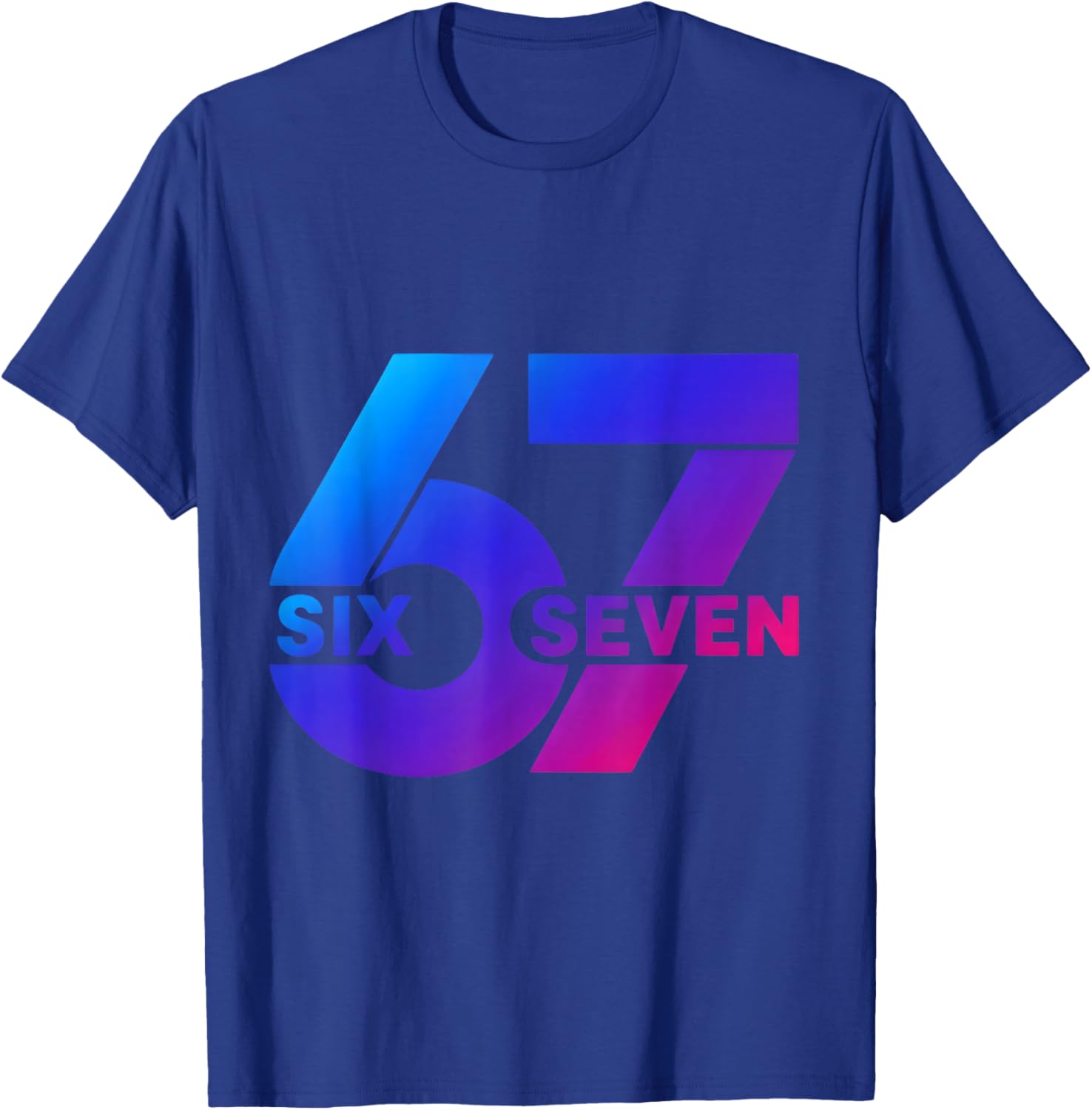 Six Seven 67 Meme Gen Alpha Slang Baseball Season Cool T-Shirt - T-Shirt | Royal