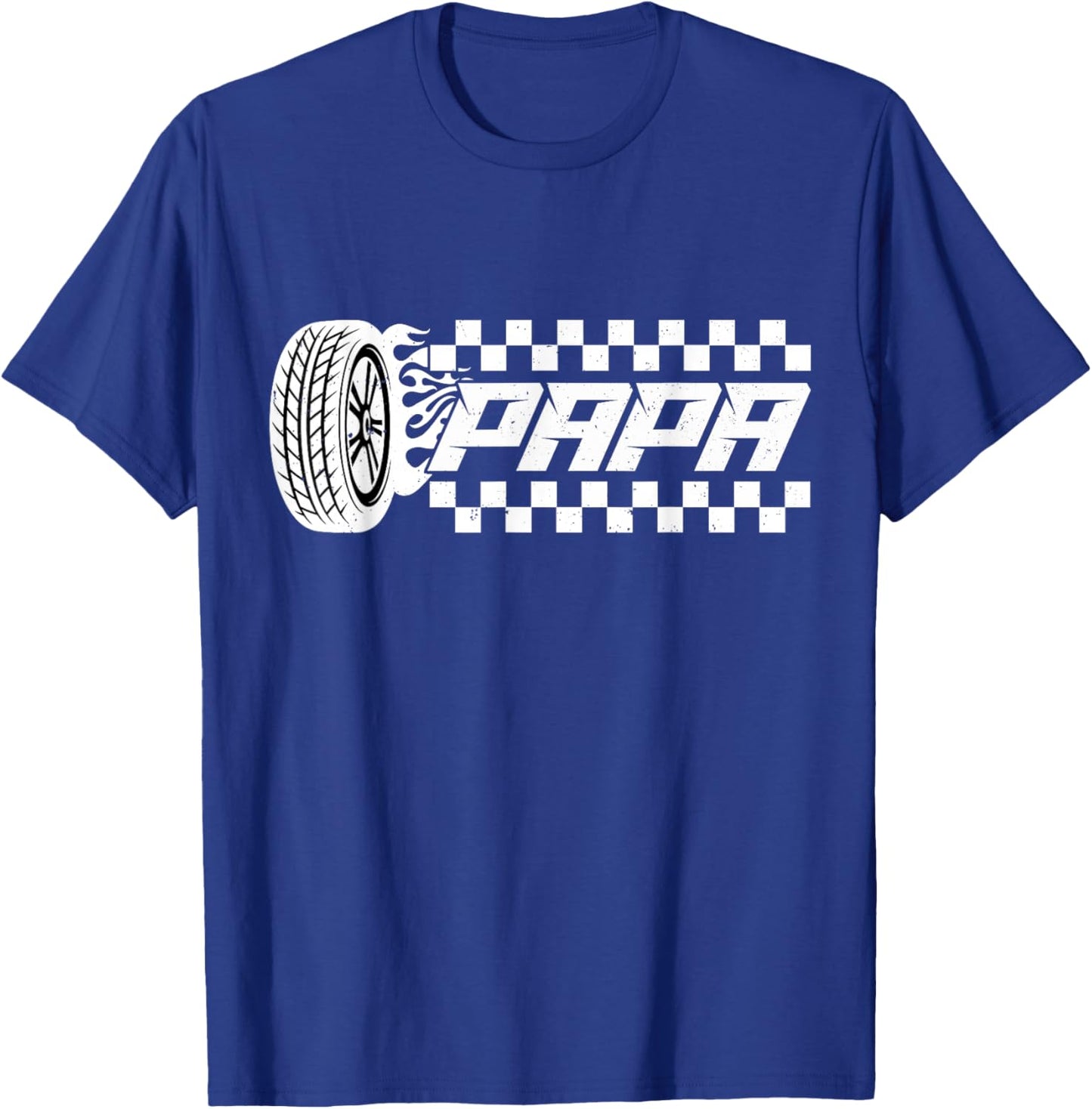 Papa Pit Crew Family Racing Birthday Race Car T-Shirt - T-Shirt | Royal