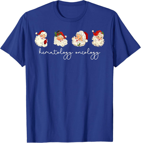 Hematology Oncology Santa Claus Christmas Hem Onc Nurse T-Shirt - T-Shirt | Royal