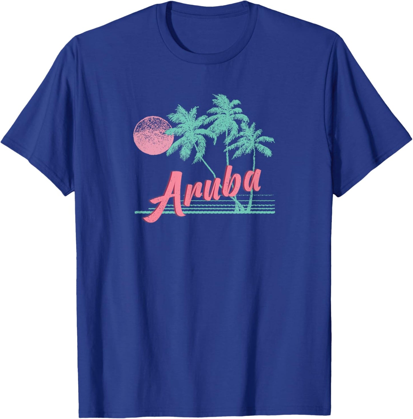 Aruba Retro Beach Graphic T-Shirt - T-Shirt | Royal
