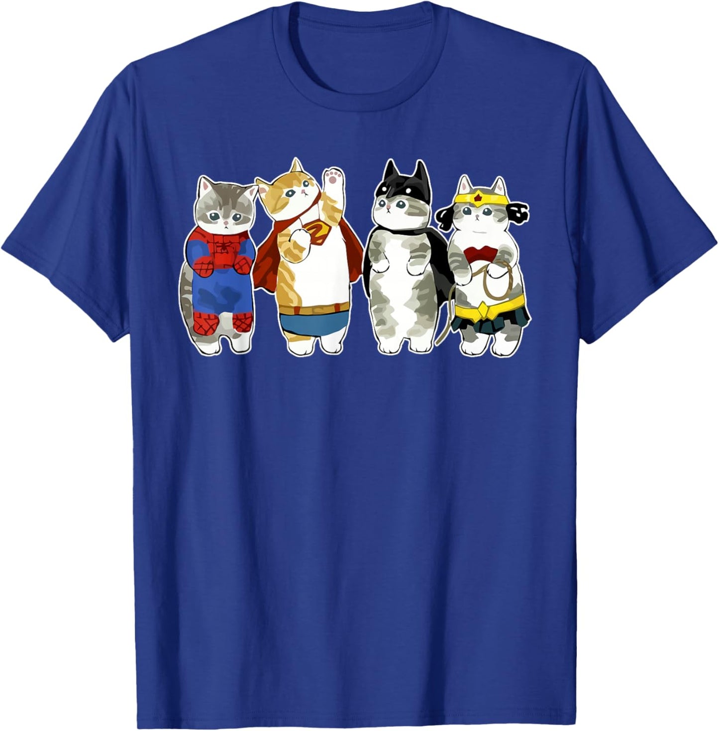 Superhero Cats Kitten Kitty Cats Lover Super Kitten Funny T-Shirt - T-Shirt | Royal
