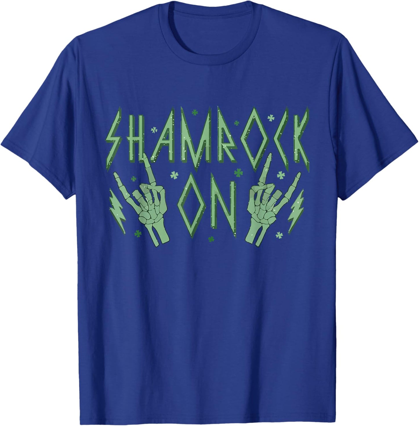 St Patricks Day Skeleton Hand Rock Pocket Saint Pattys Gifts T-Shirt - T-Shirt | Royal