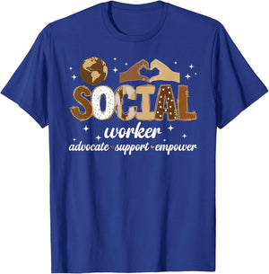 Black Social Worker Advocate Support Melanin Social Workers T-Shirt - T-Shirt | Royal