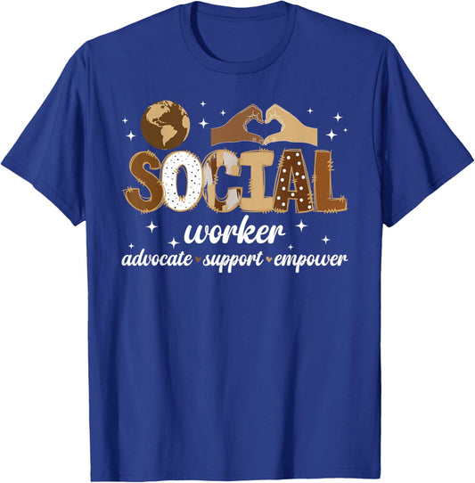 Black Social Worker Advocate Support Melanin Social Workers T-Shirt - T-Shirt | Royal