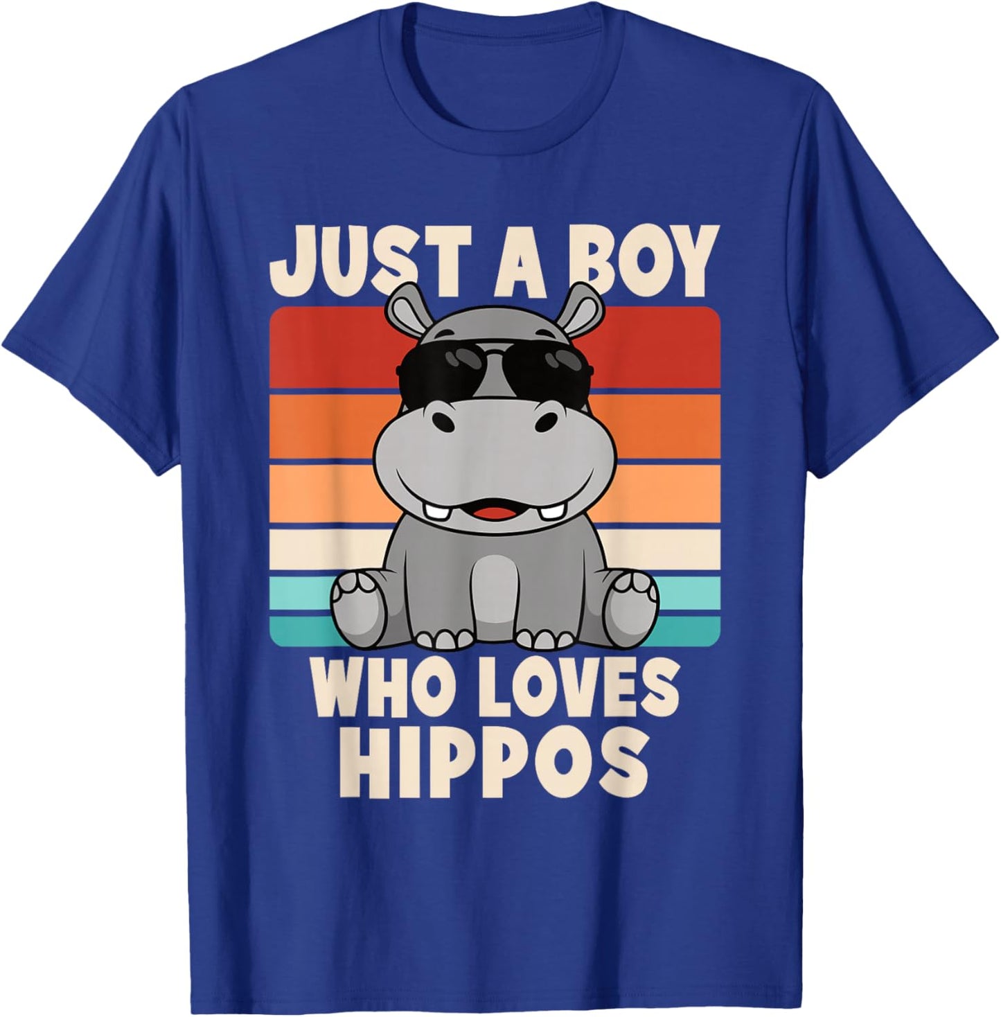 Just A Boy Who Loves Hippos Funny Hippopotamus Boys Kids T-Shirt - T-Shirt | Royal