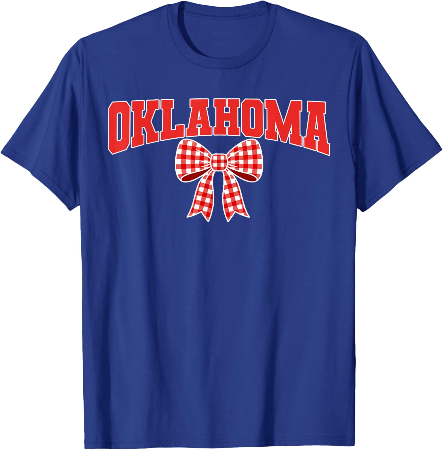 Oklahoma OK Women Toddler Girls Coquette Bow State Pride T-Shirt - T-Shirt | Royal