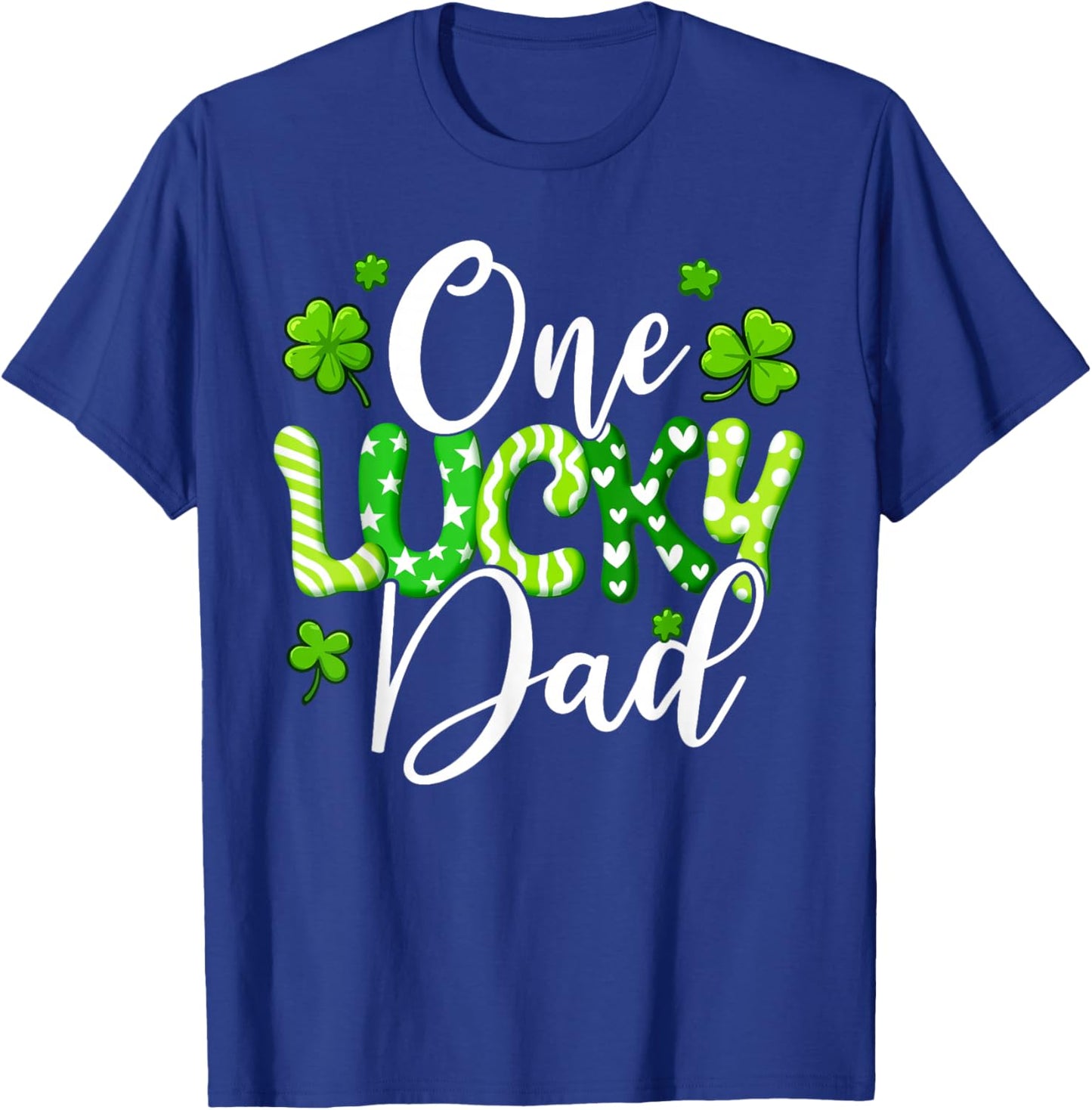 One Lucky Dad Shamrock Dad St Patrick's Day T-Shirt - T-Shirt | Royal