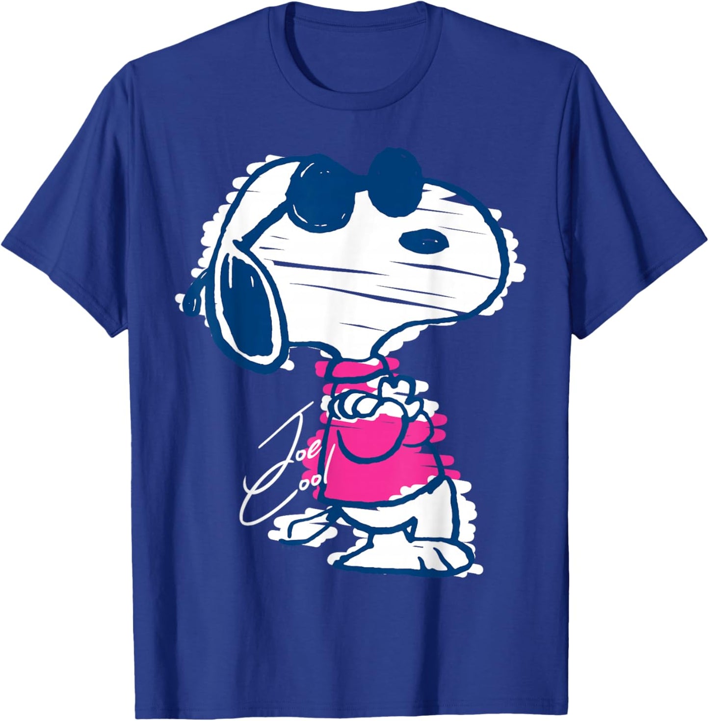 Joe Cool Snoopy Scribble Style T-Shirt - T-Shirt | Royal