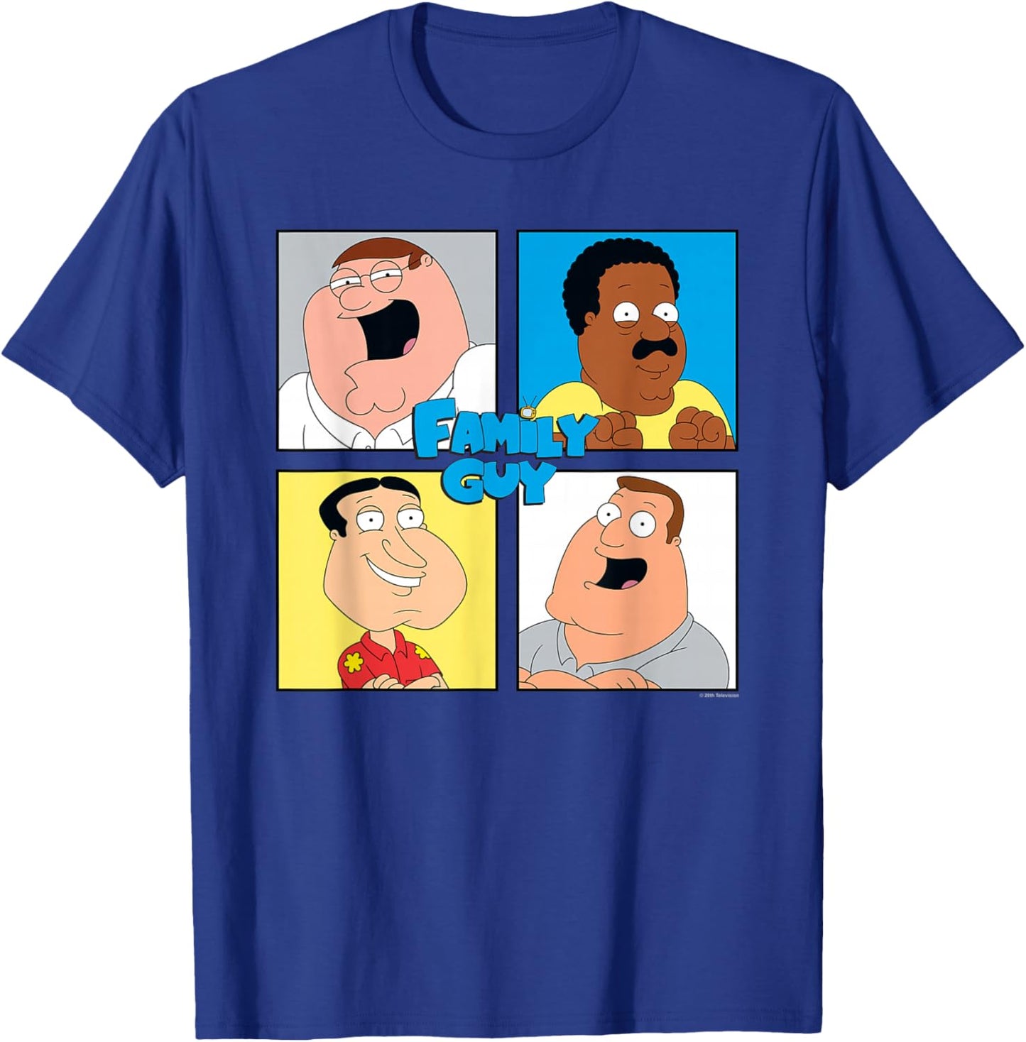 Family Guy Colorful Pop Art Character Grid Funny Cartoon T-Shirt - T-Shirt | Royal