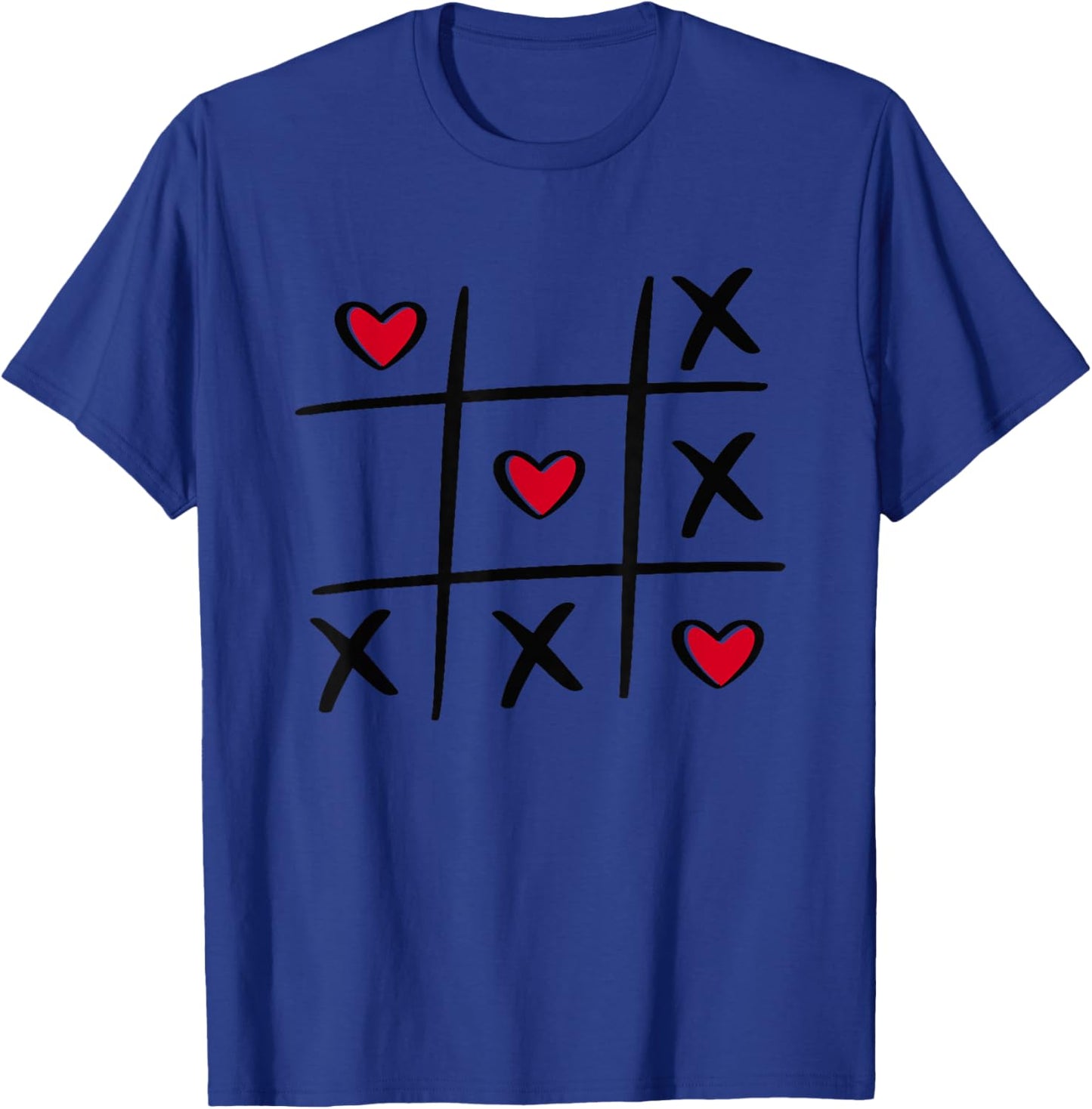 Valentine Heart Tic Tac Toe T-Shirt - T-Shirt | Royal