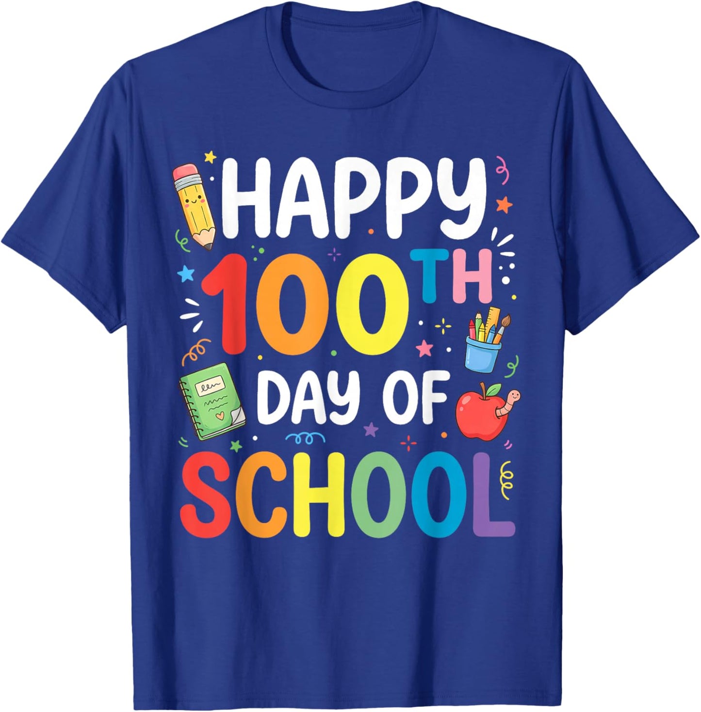 100 Days of School Teacher and Student T-Shirt - T-Shirt | Royal
