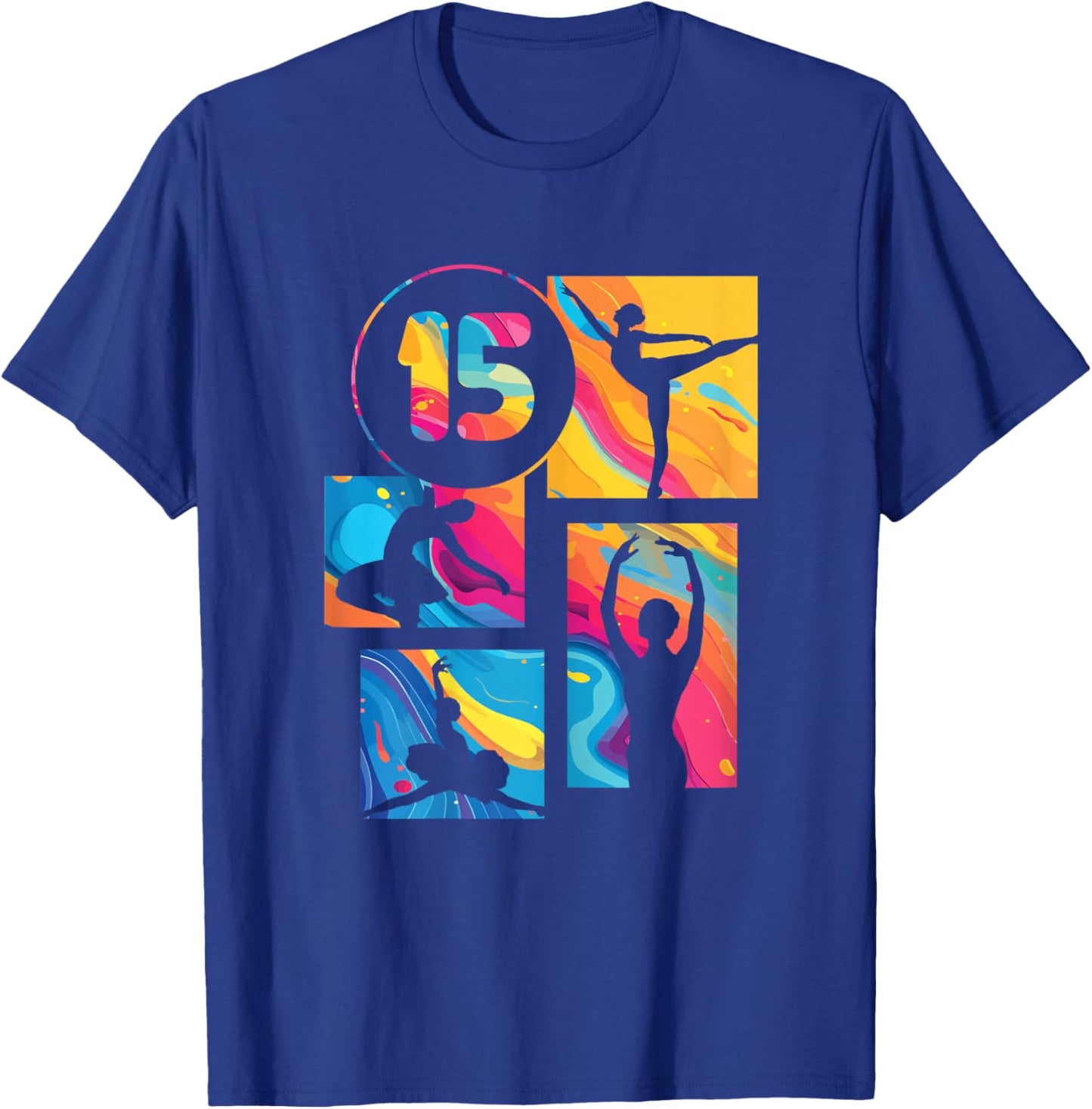 15th Birthday Girl Ballet Dancer Retro Ballerina 15 Year Old T-Shirt - T-Shirt | Royal