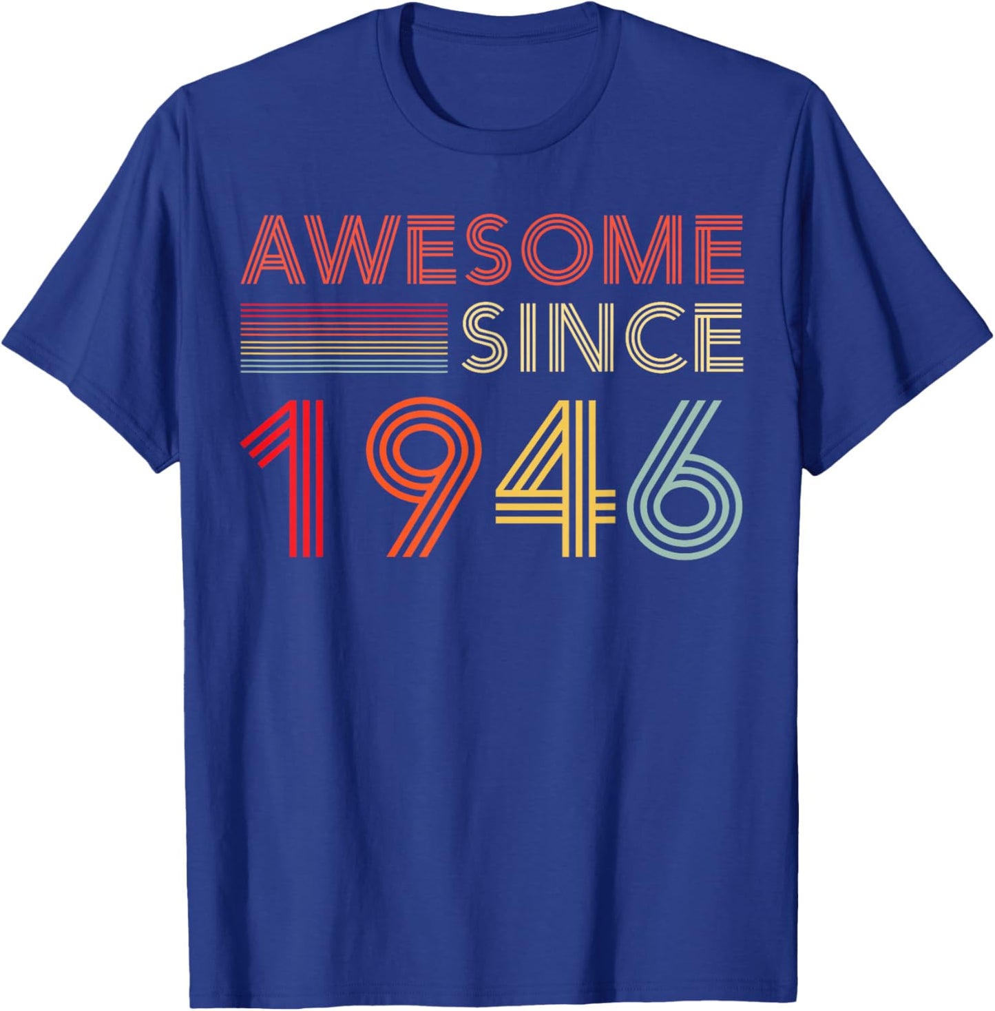 Awesome 80 Birthday Decorations Men 80yr 1946 80th Birthday T-Shirt - T-Shirt | Royal