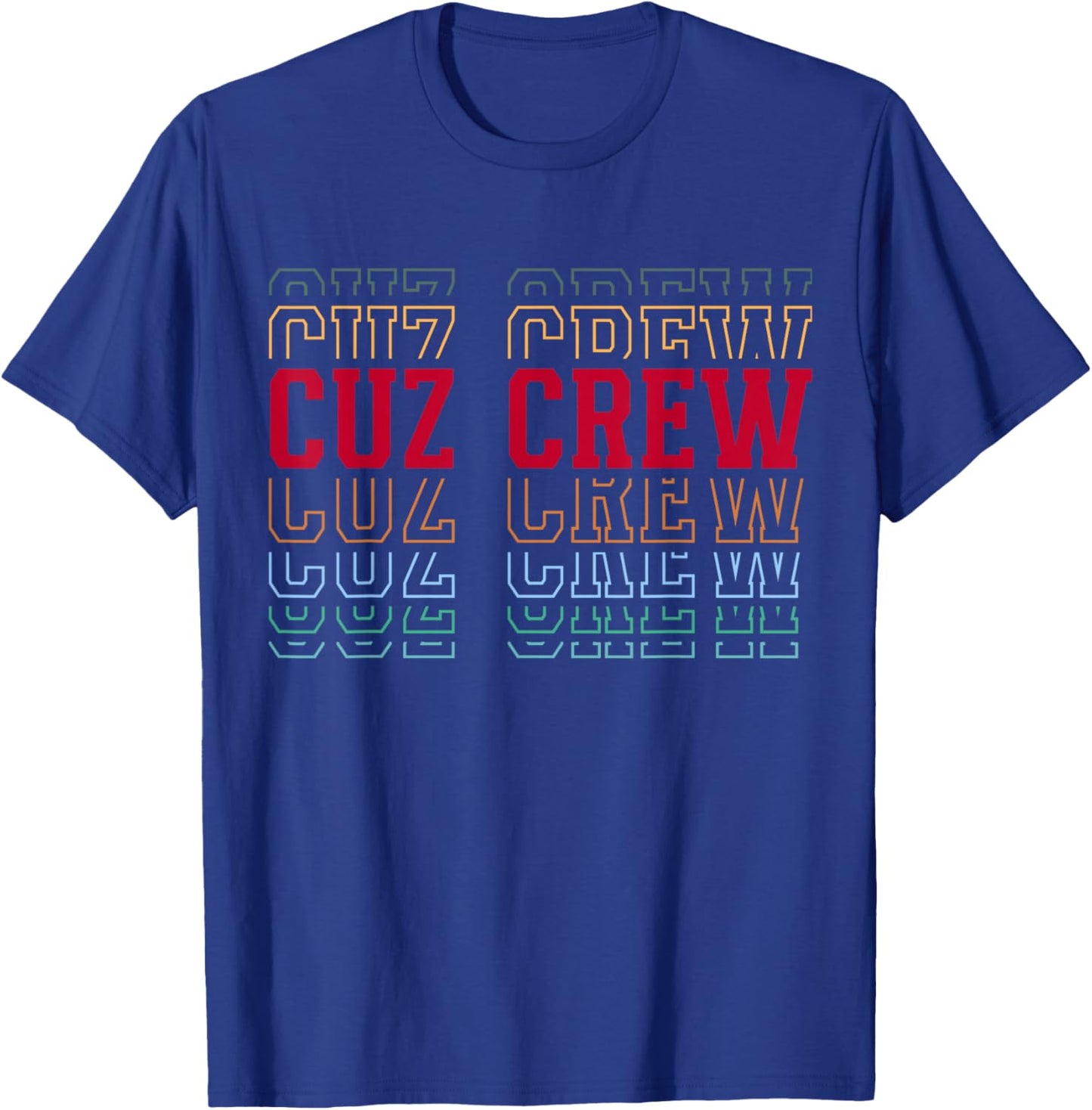 Cuz Crew Funny Athletic Lettering Siblings Cousin T-Shirt - T-Shirt | Royal