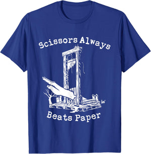 Scissors Always Beats Paper - Game Goth Culture Guillotine T-Shirt - T-Shirt | Royal