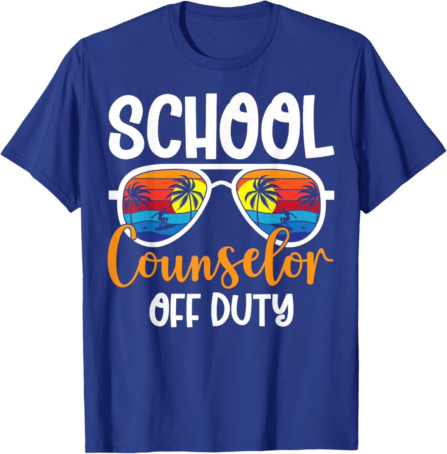 School Counselor Off Duty - Retro Summer Vacation T-Shirt - T-Shirt | Royal