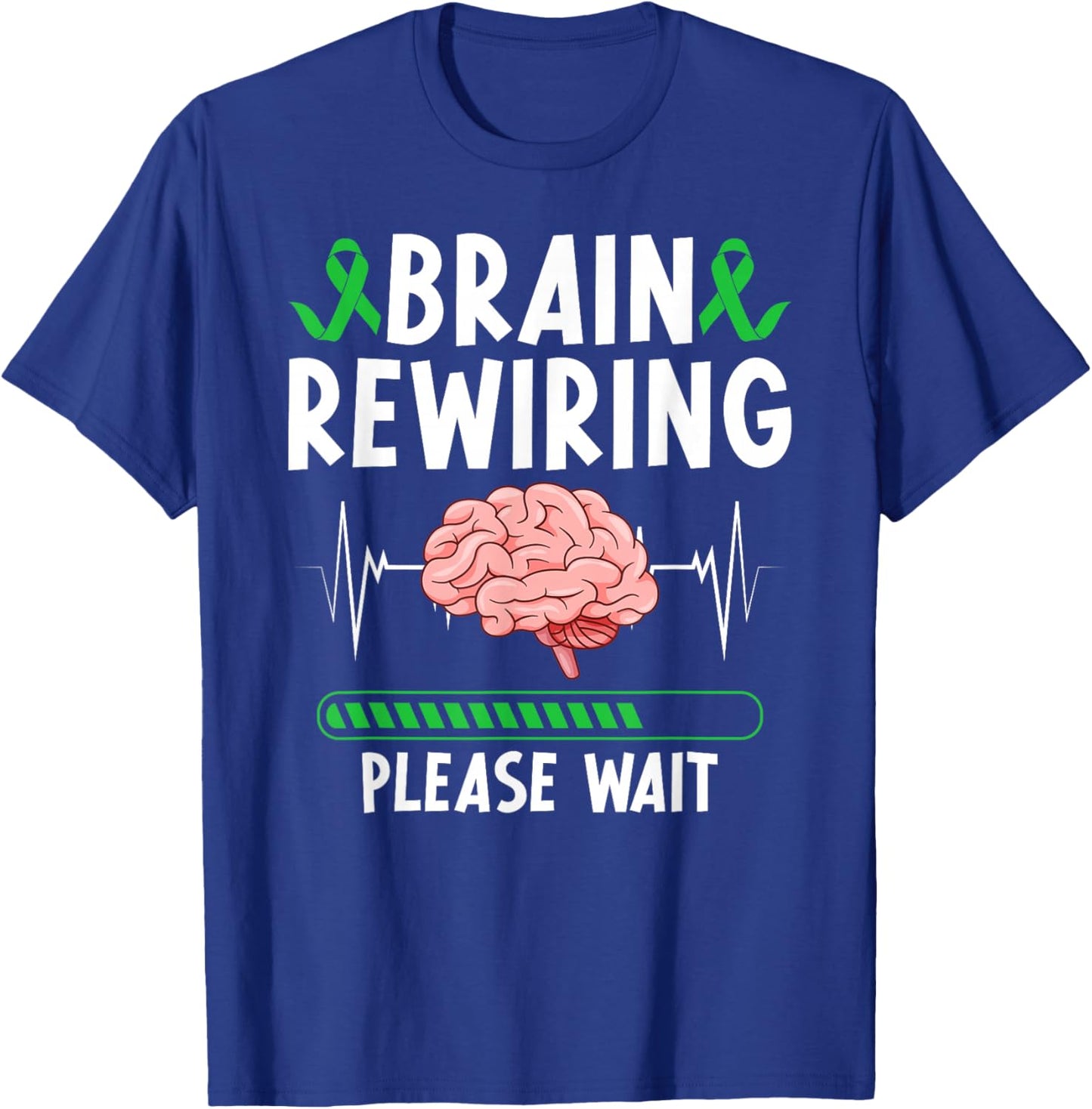 Brane Rewiring TBI Awareness Traumatic Brain Injury Warrior T-Shirt - T-Shirt | Royal