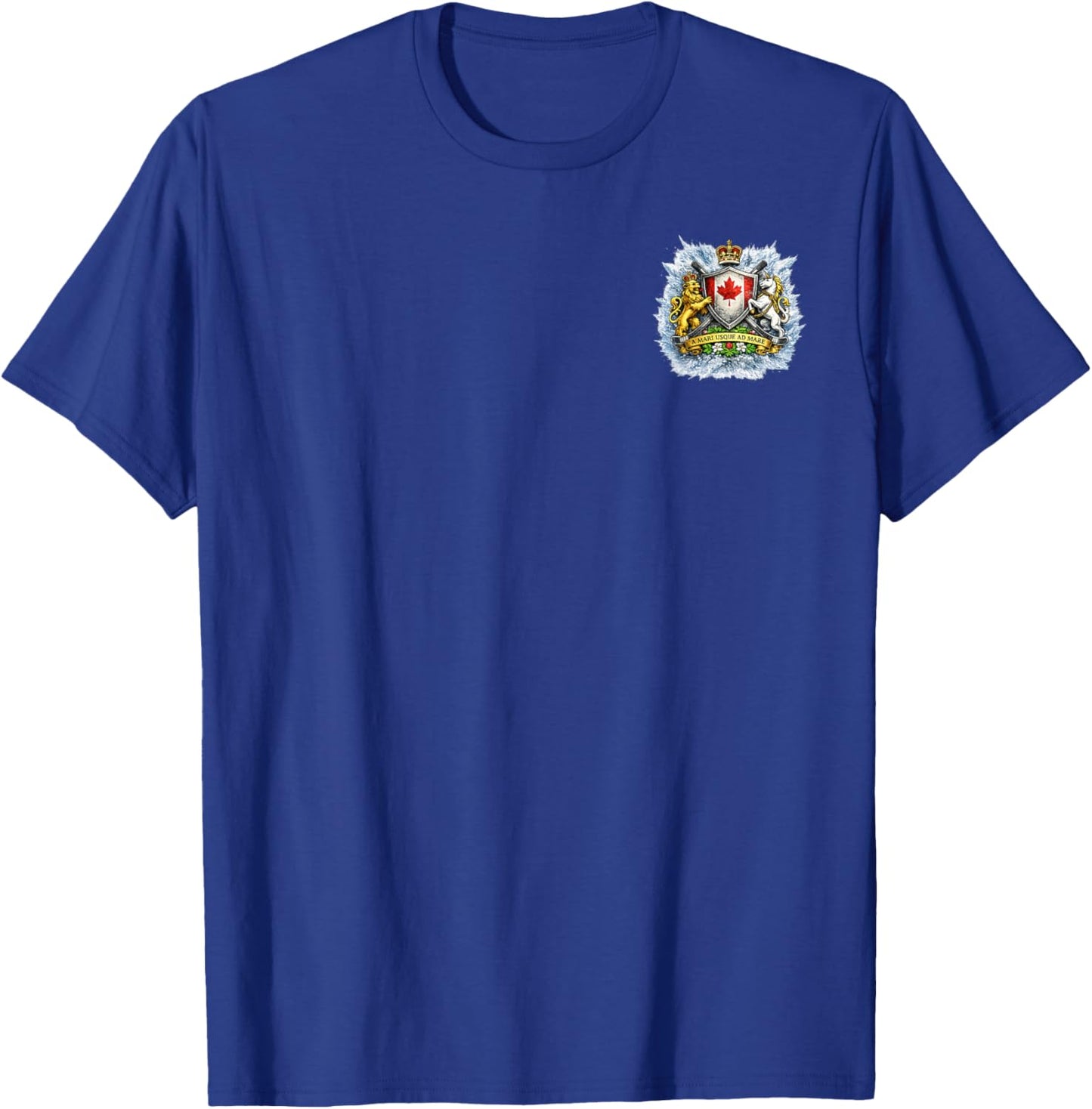 Canadian Ice Hockey Player with Flag Snow Burst T-Shirt - T-Shirt | Royal