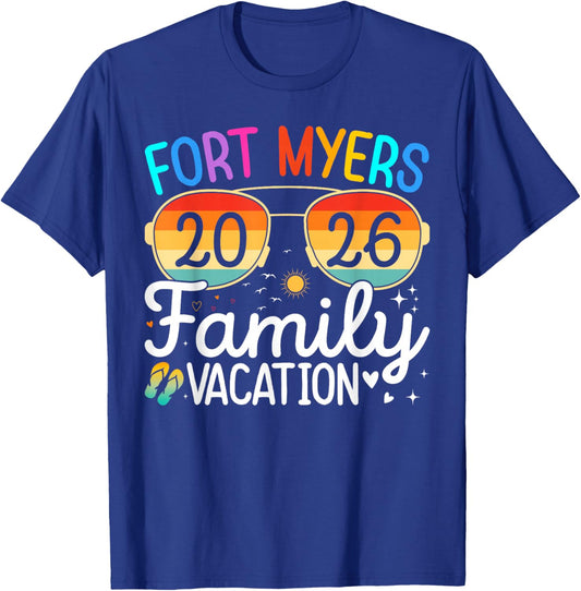 Fort Myers Beach Florida Family Vacation 2026 Summer T-Shirt - T-Shirt | Royal