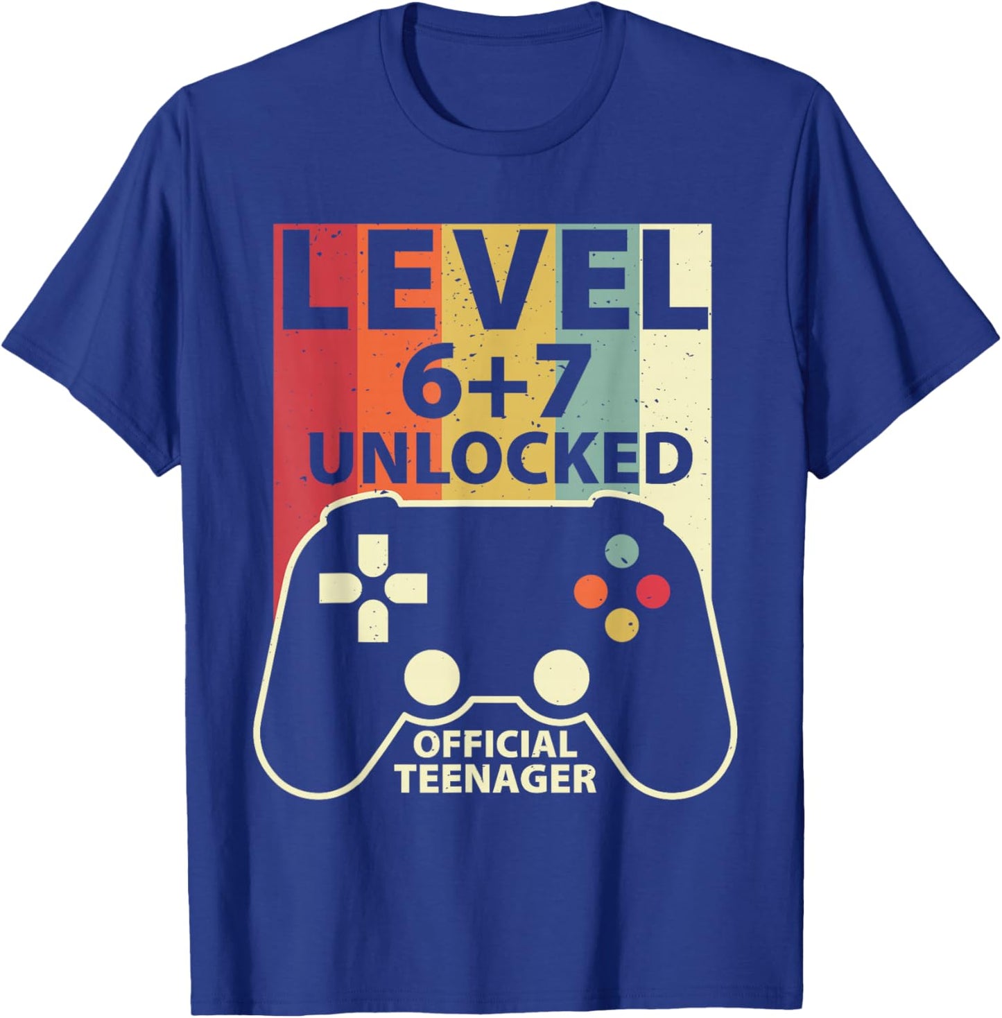 Level 13 Unlocked 67 Meme 13th Birthday Retro Gaming Boys T-Shirt - T-Shirt | Royal