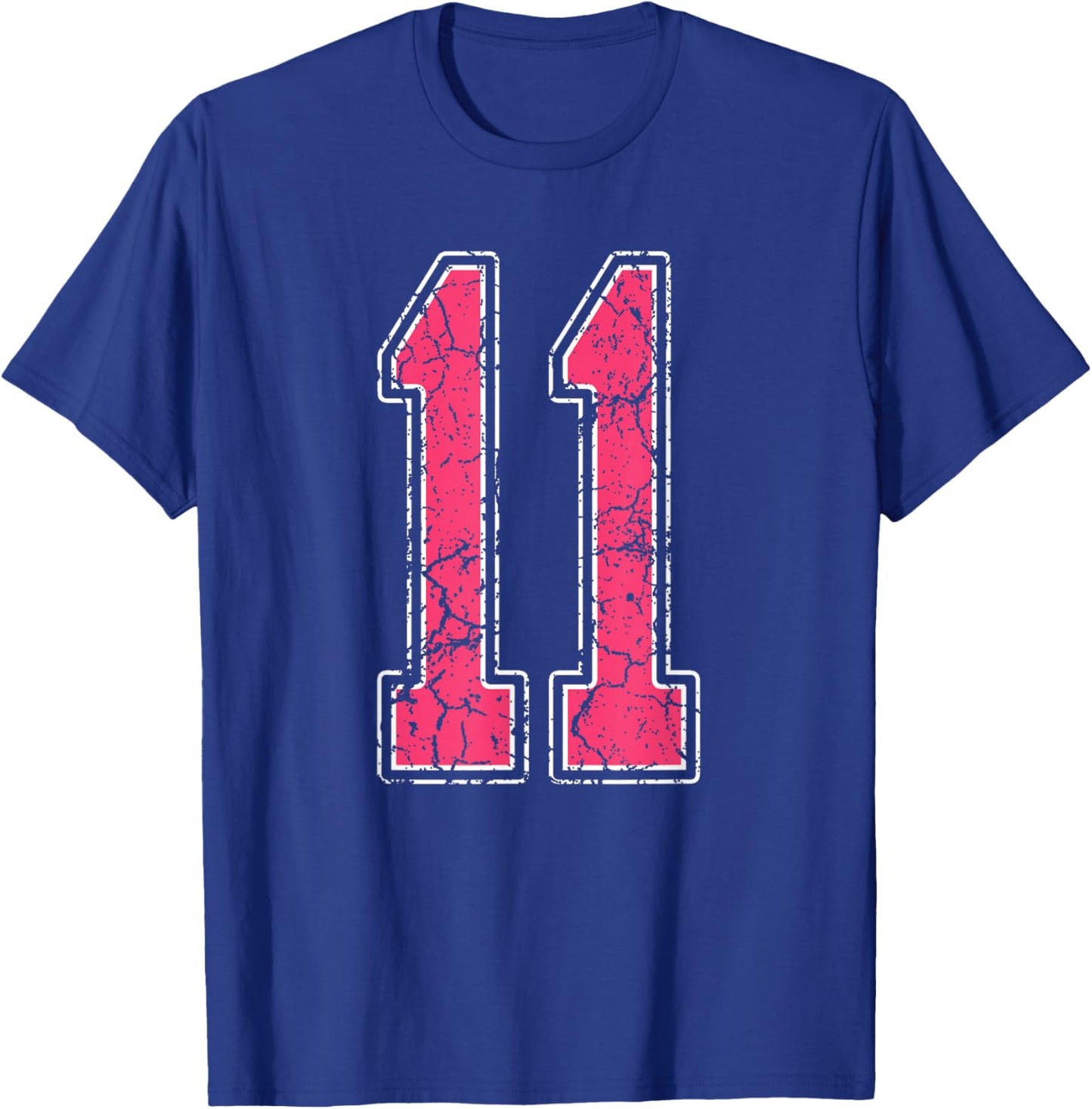Grunge Pink and White Number 11 Jersey Player Uniform #11 T-Shirt - T-Shirt | Royal