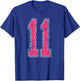 Grunge Pink and White Number 11 Jersey Player Uniform #11 T-Shirt - T-Shirt | Royal