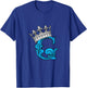 Blue Color Letter G Initial + Crown Blue Graphic T-Shirt - T-Shirt | Royal