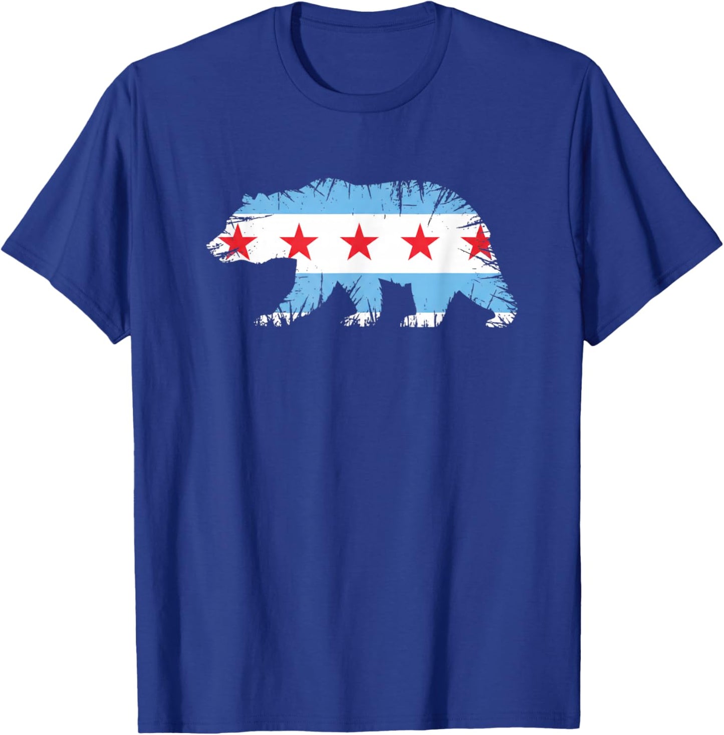 Chicago Flag Rustic City Pride Illinois Animal T-Shirt - T-Shirt | Royal
