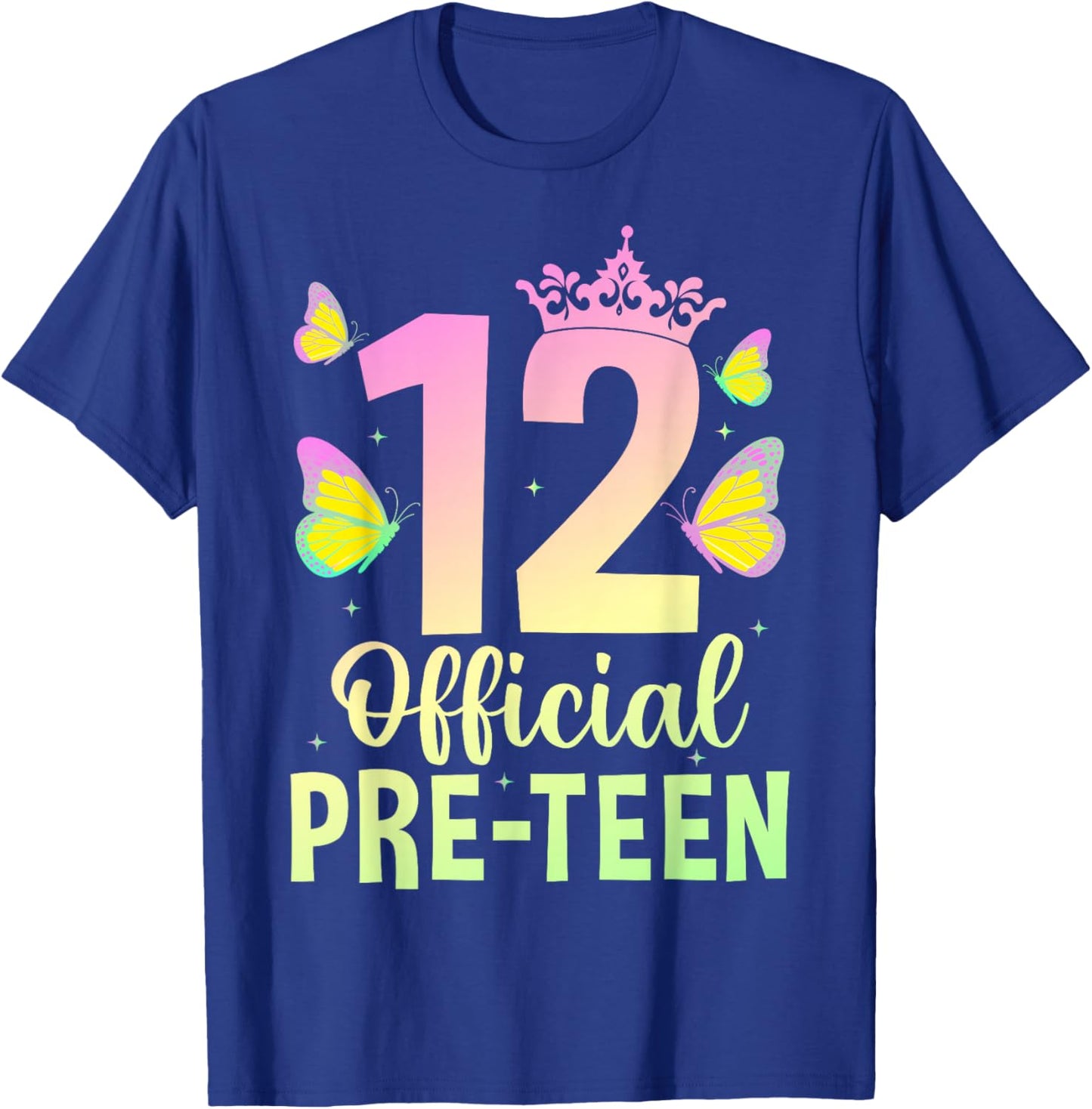 12 Official Pre-Teen Birthday Girl Crown 12th Birthday Party T-Shirt - T-Shirt | Royal